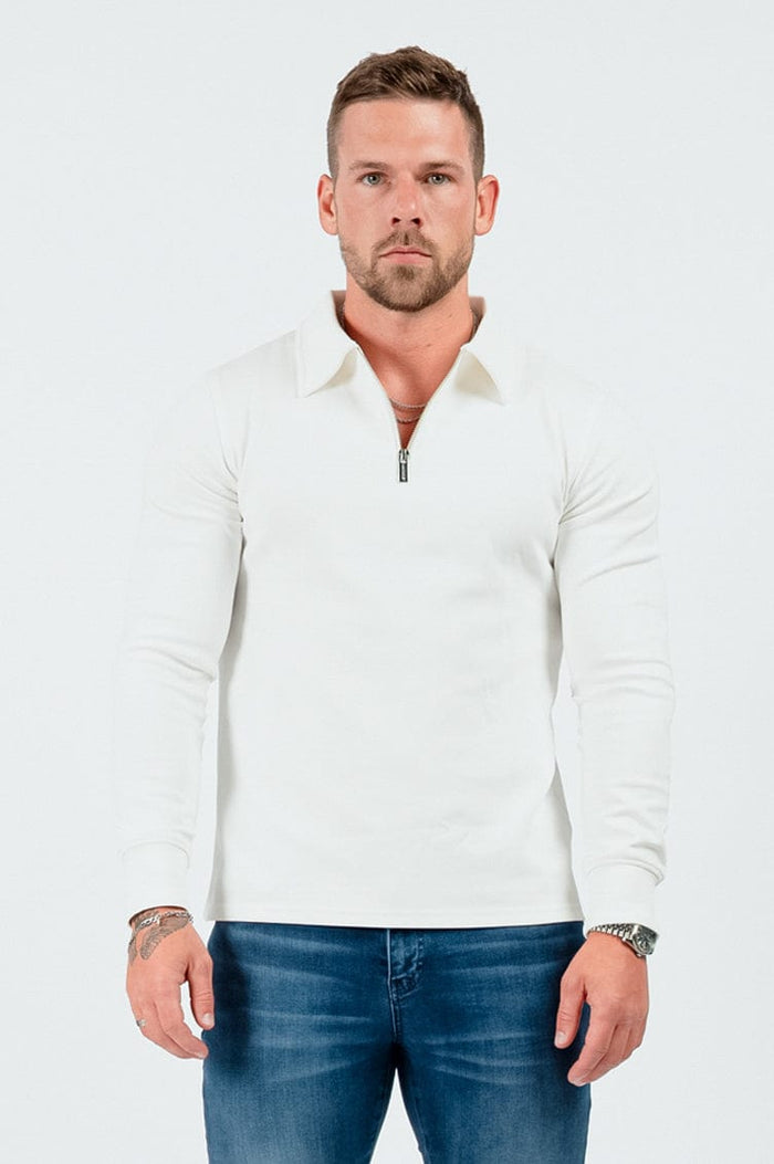 CORE POLOSHIRT CREME VIERTELREISSVERSCHLUSS