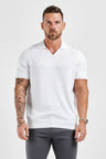 Legend London Polo LEGEND OPEN COLLAR POLO SHIRT - WHITE