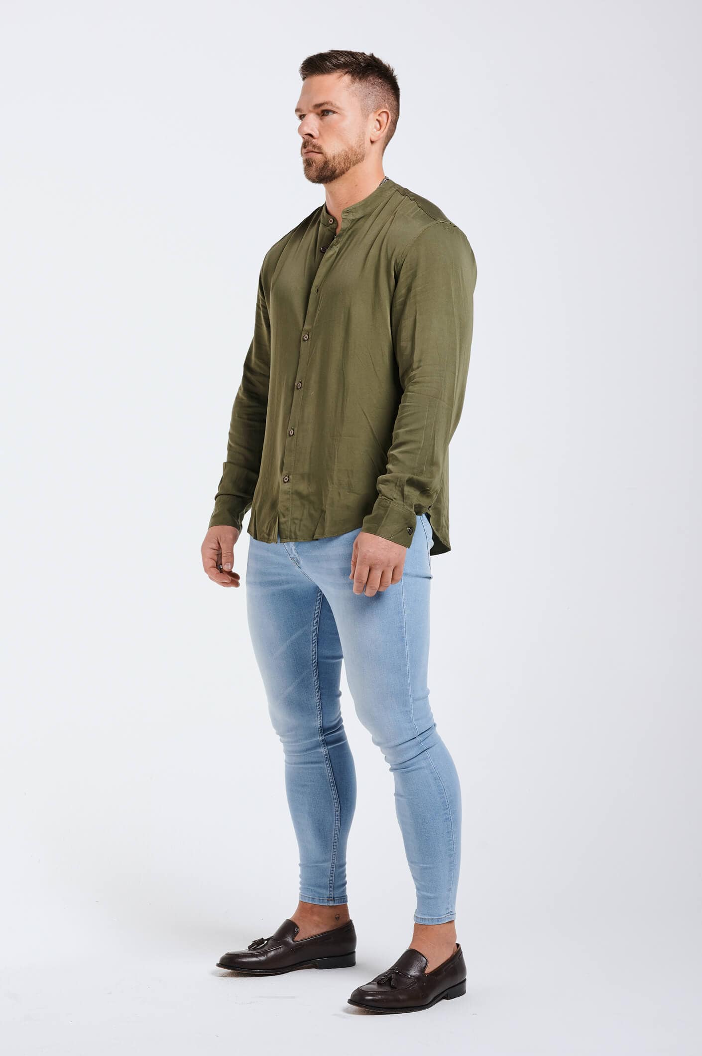 IEFB Men's Denim Jackets Shoulder Pads Loose Streetwear High Street Male  Short Collarless Outerwear Trend Autumn New Tops 9C2282 - AliExpress