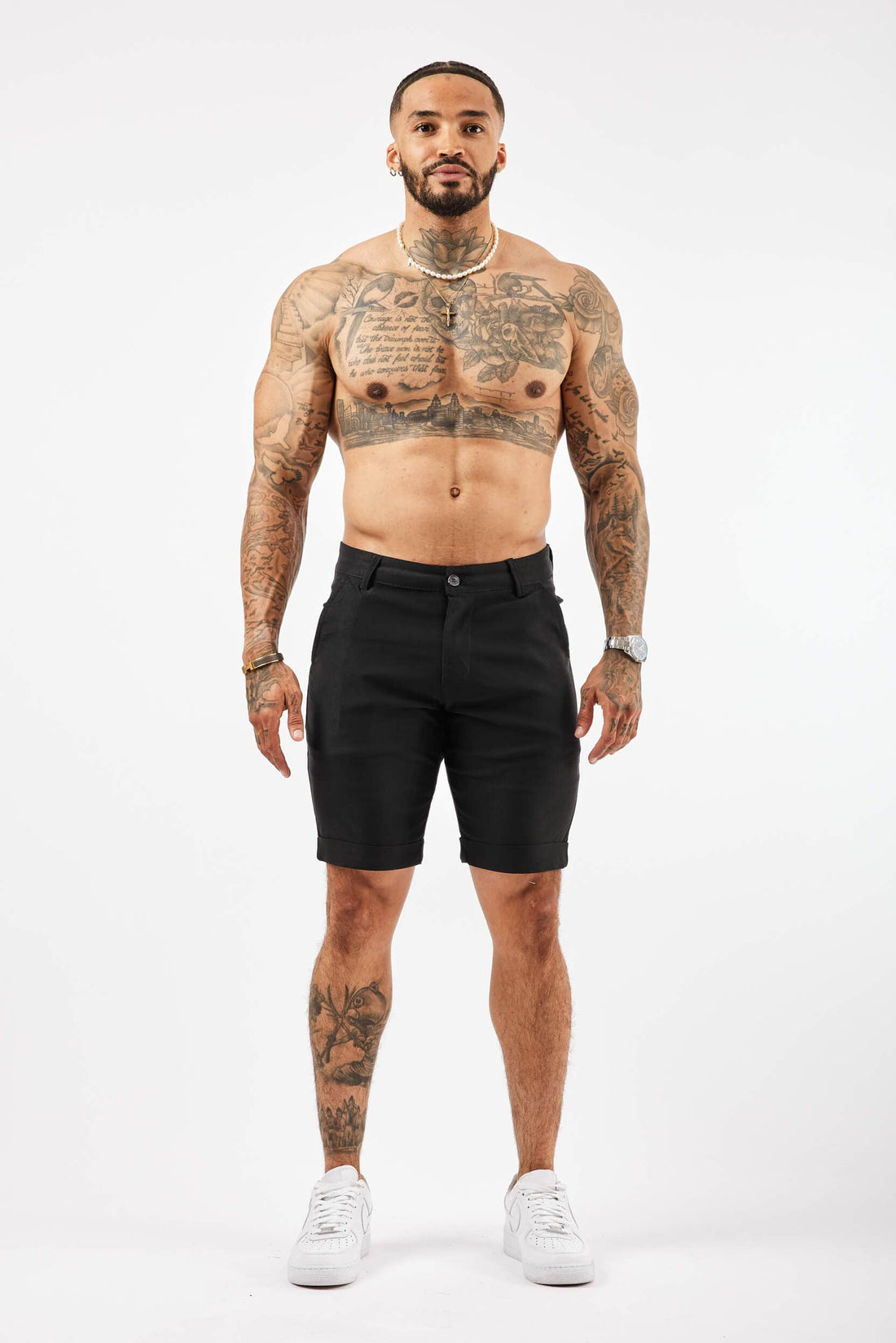 Legend London Shorts - chino FLEX CHINO SHORT - BLACK