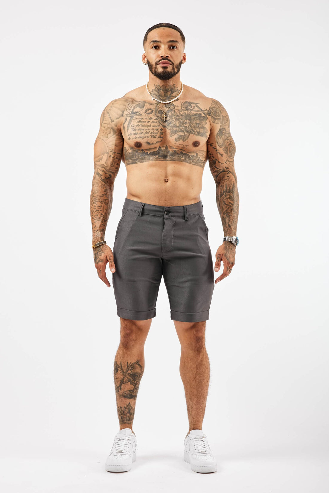 Legend London Shorts FLEX CHINO SHORT - DEEP GREY