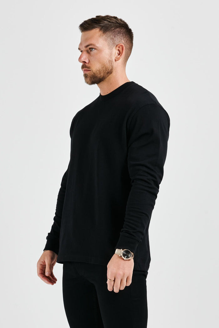 LEGEND BASICS LANGARM-T-SHIRT – SCHWARZ