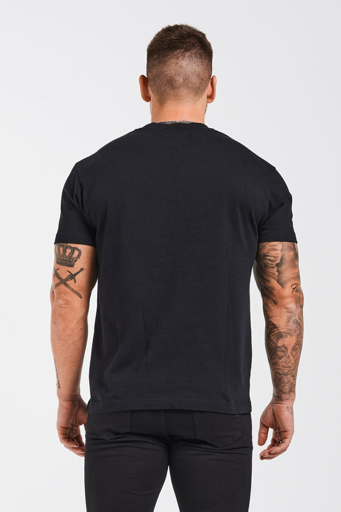 LEGENDE* BASICS MUSCLE FIT T-SHIRT - ZWART