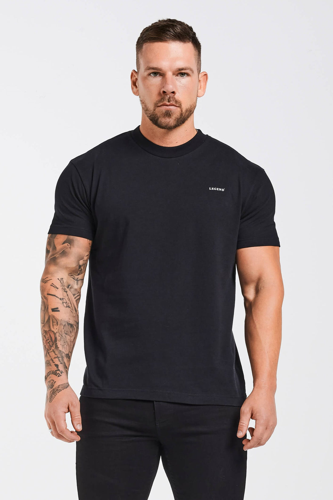 LEGEND* BASICS MUSCLE FIT T-SHIRT - BLACK – Legend London