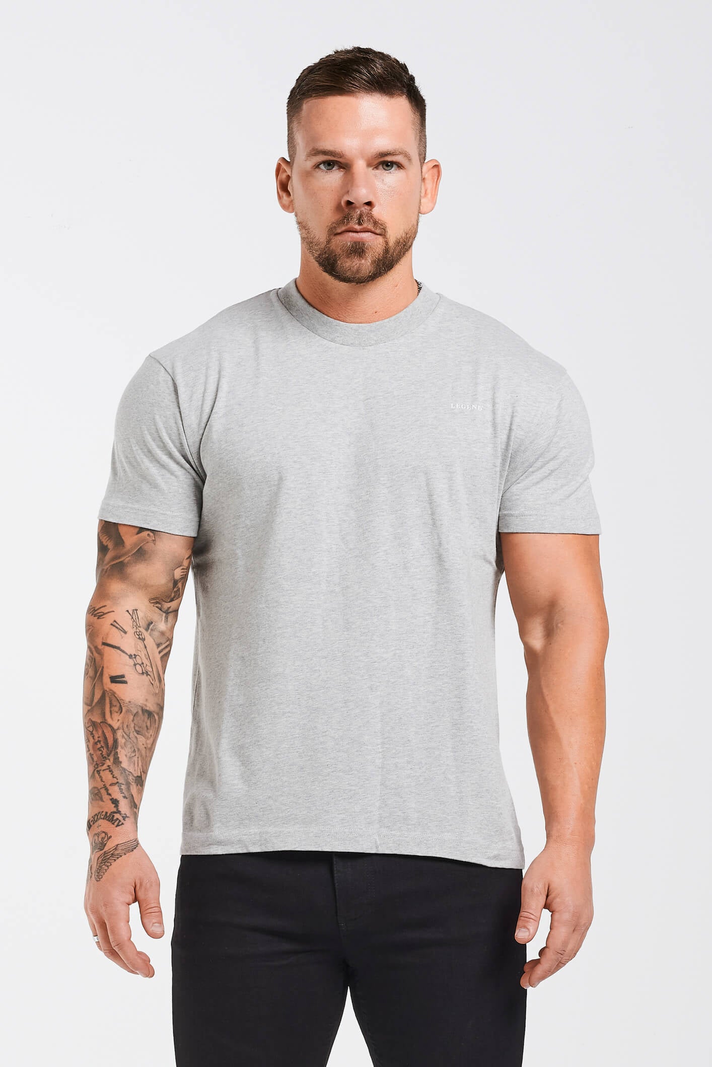 LEGEND* BASICS MUSCLE FIT T-SHIRT – GRAU MARL