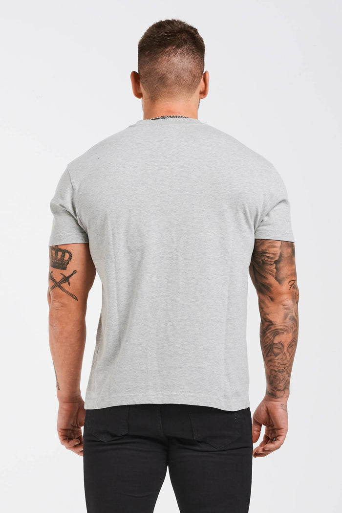 LEGEND* BASICS MUSCLE FIT PLAYERA-GRIS MARL