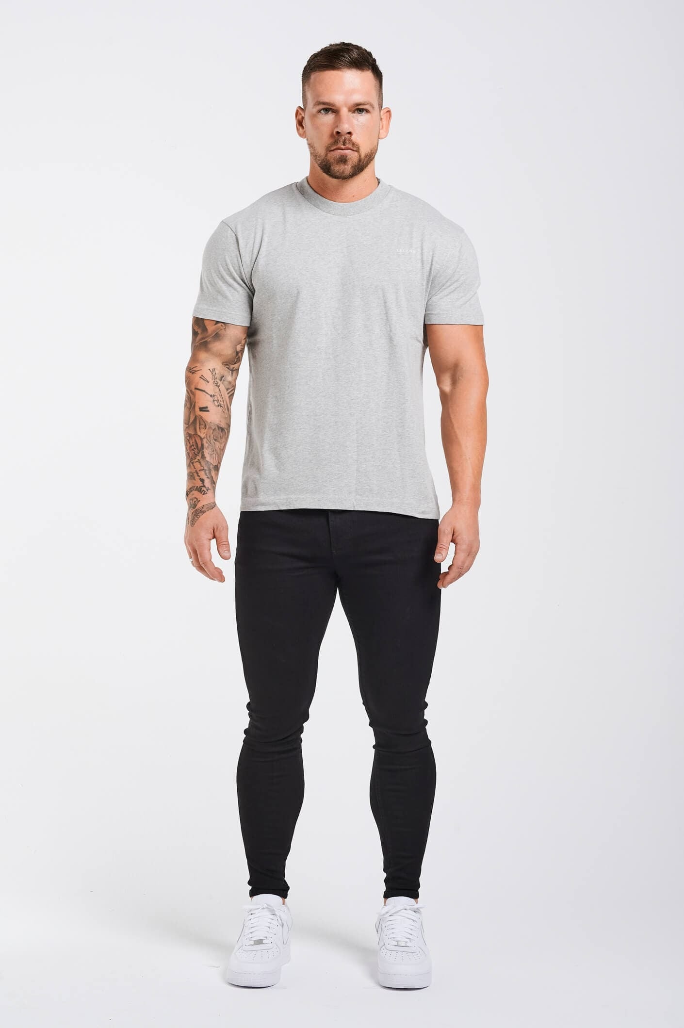 LEGEND* BASICS MUSCLE FIT T-SHIRT – GRAU MARL