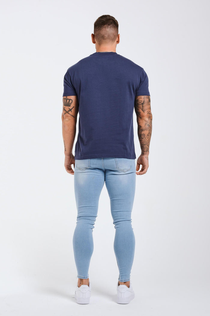 LEGENDE* BASICS MUSCLE FIT T-SHIRT - INDIGO NAVY