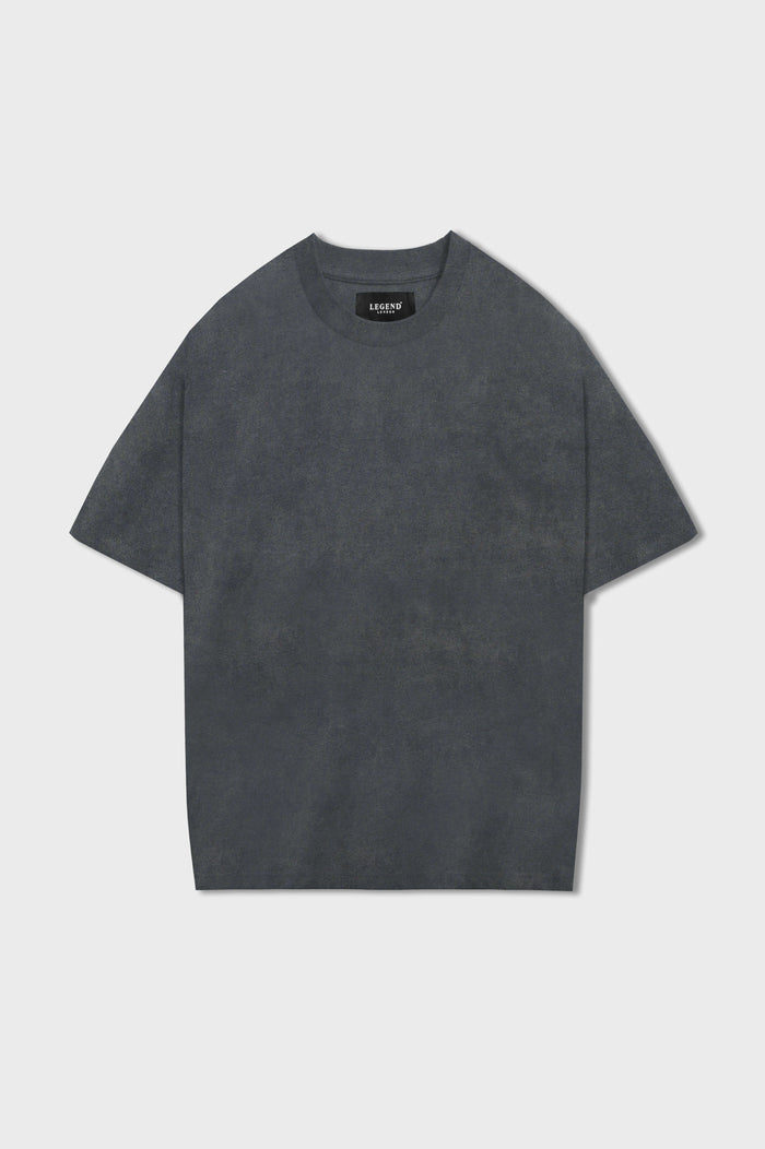 GRISD* BASICS DE GRAN TAMAÑO CAMISETA-GRIS LAVADO