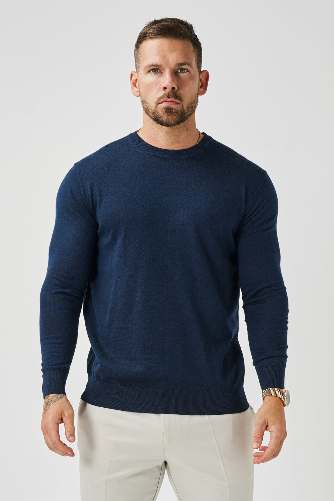 Legend London T-SHIRT LONG SLEEVE KNIT - NAVY