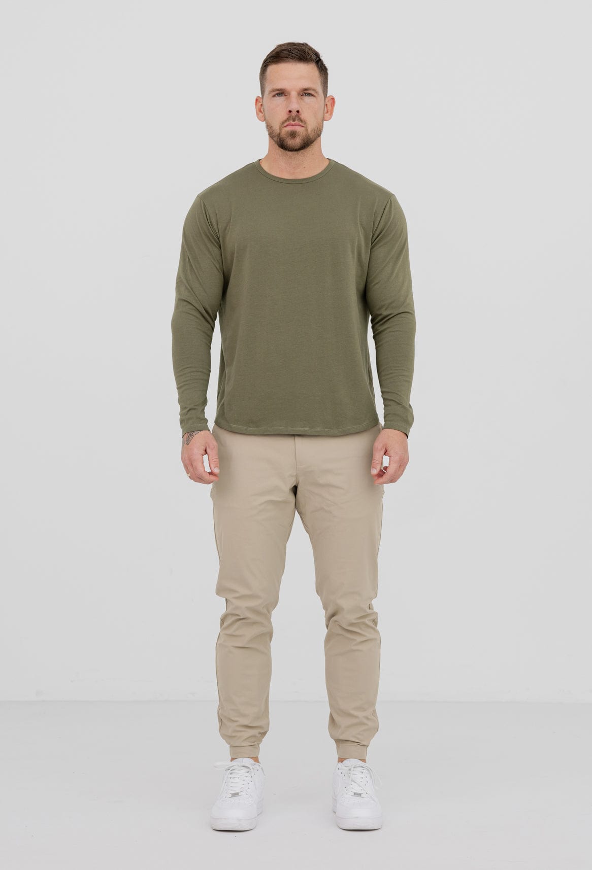 Legend London T-SHIRT LONG SLEEVE TOP - OLIVE