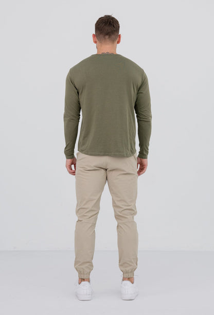 Legend London T-SHIRT LONG SLEEVE TOP - OLIVE