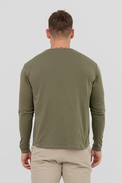 Legend London T-SHIRT LONG SLEEVE TOP - OLIVE