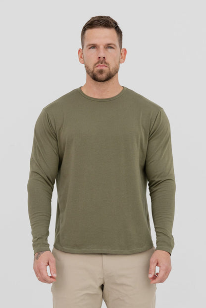 Legend London T-SHIRT LONG SLEEVE TOP - OLIVE