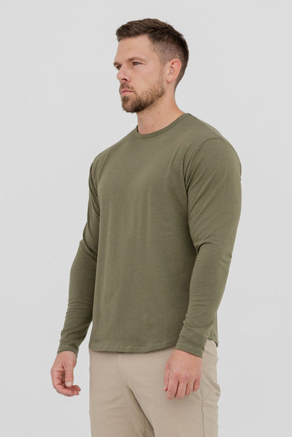 Legend London T-SHIRT LONG SLEEVE TOP - OLIVE