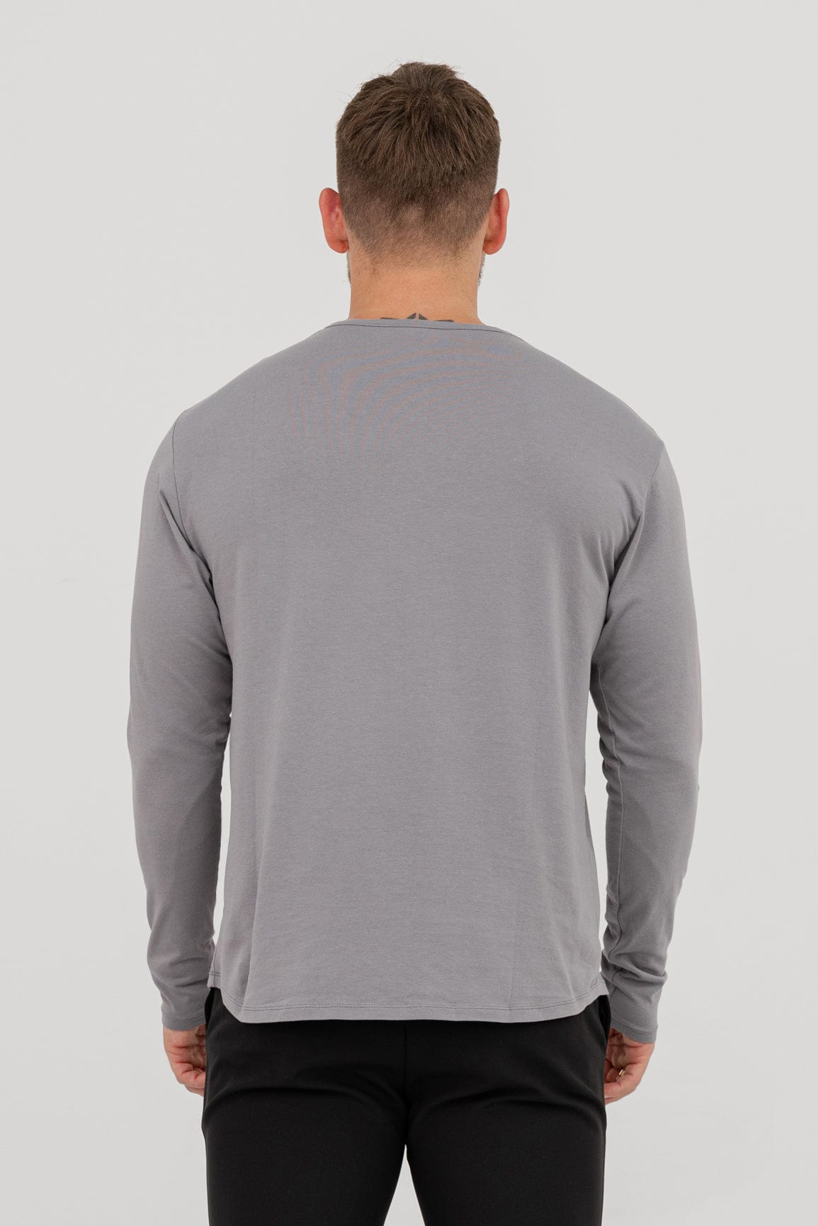 Legend London T-SHIRT LONG SLEEVE TOP - SLATE GREY