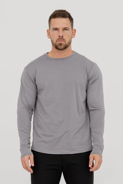 Legend London T-SHIRT LONG SLEEVE TOP - SLATE GREY