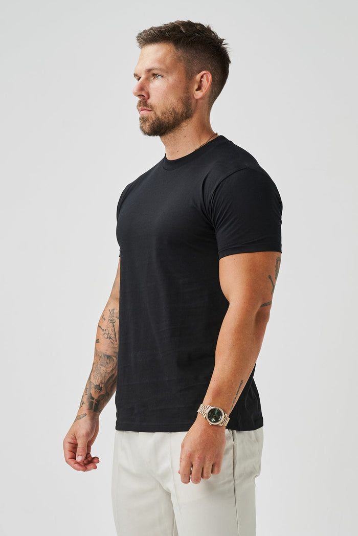 LUXE MERCERISED T-SHIRT - BLACK