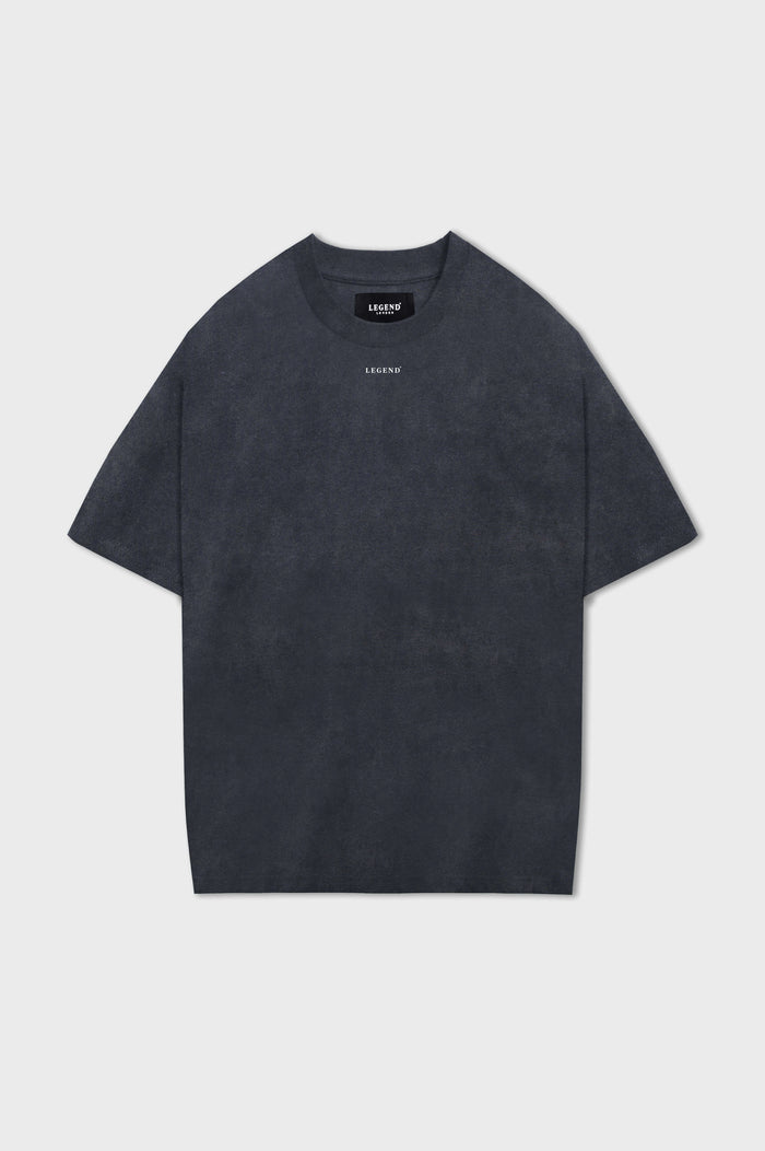 OVERSIZED T-SHIRT MET MICRO-LOGO - GEWASSEN GRIJS