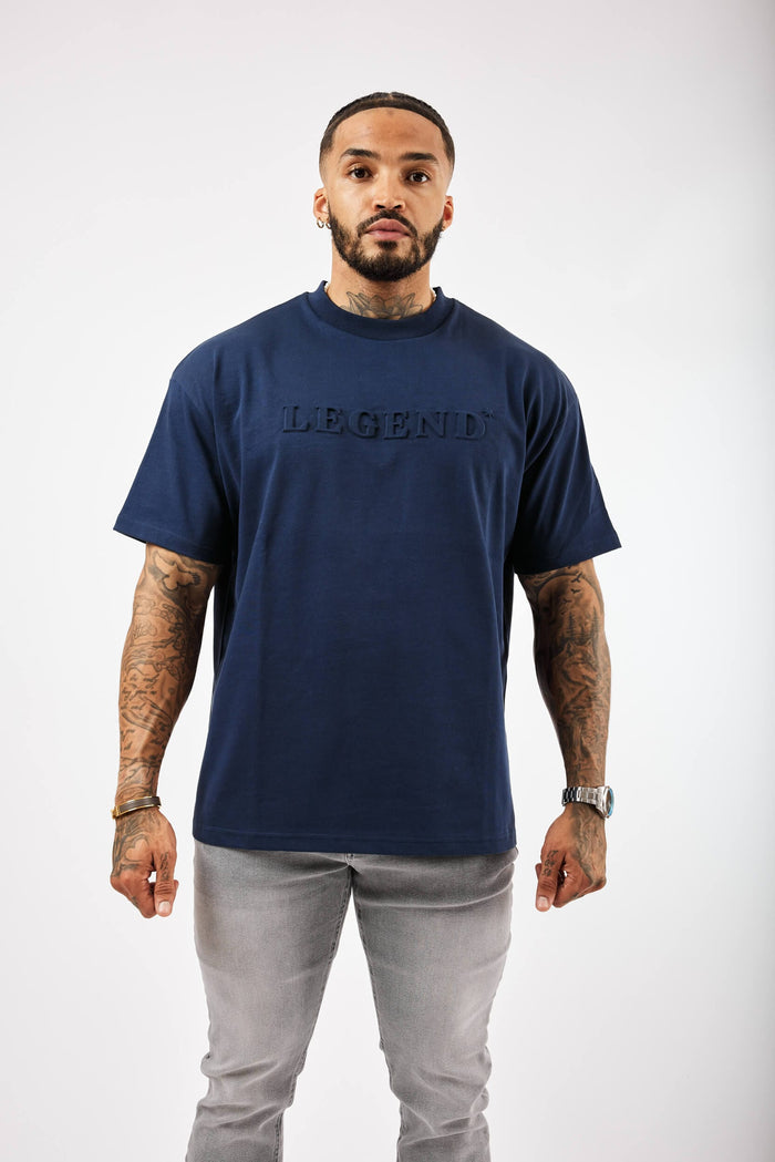 OVERSIZED 3D LOGO T-SHIRT - NAVY