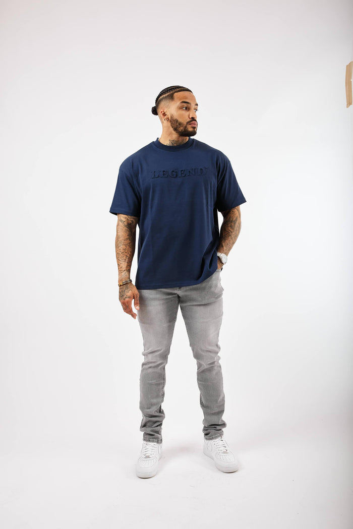 OVERSIZED 3D LOGO T-SHIRT - NAVY