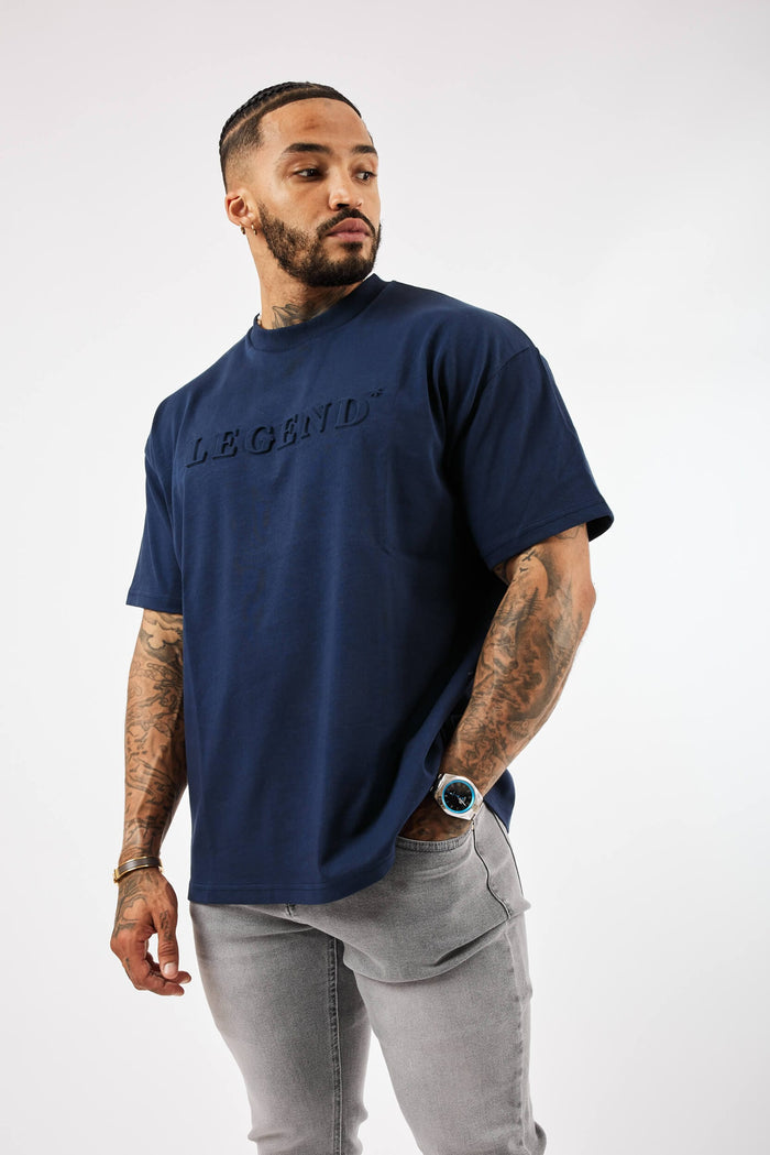 OVERSIZED 3D LOGO T-SHIRT - NAVY