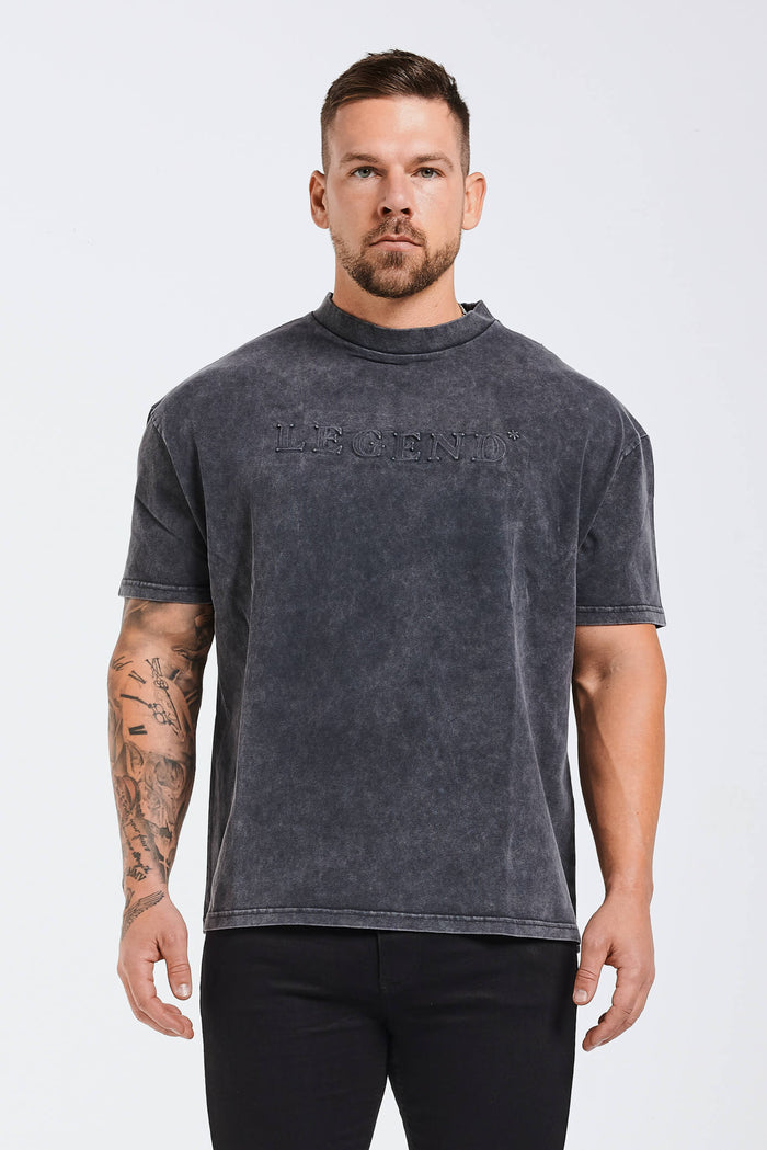 OVERSIZED 3D LOGO T-SHIRT - WASHED GREY