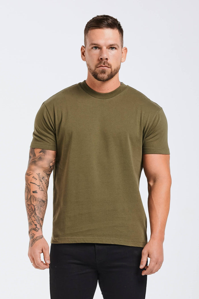 PREMIUM BASIC T-SHIRT 6 PACK (Black, White, Indigo Navy, Charcoal Grey, Olive, Washed Grey)