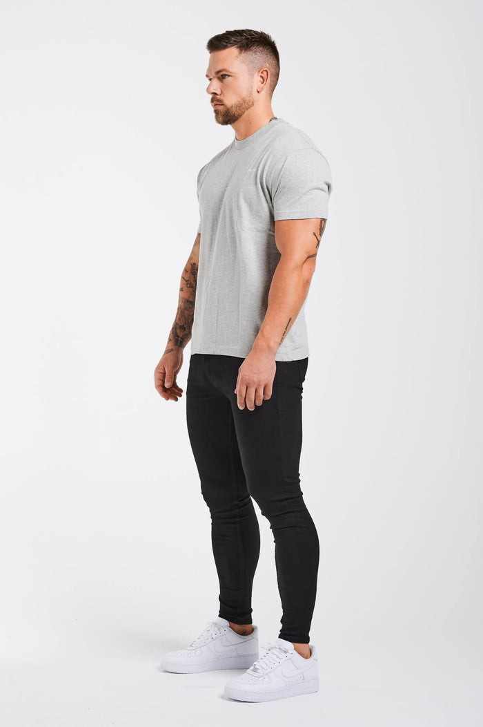 LEGEND* BASICS MUSCLE FIT T-SHIRT - GRIJS GEMERKT