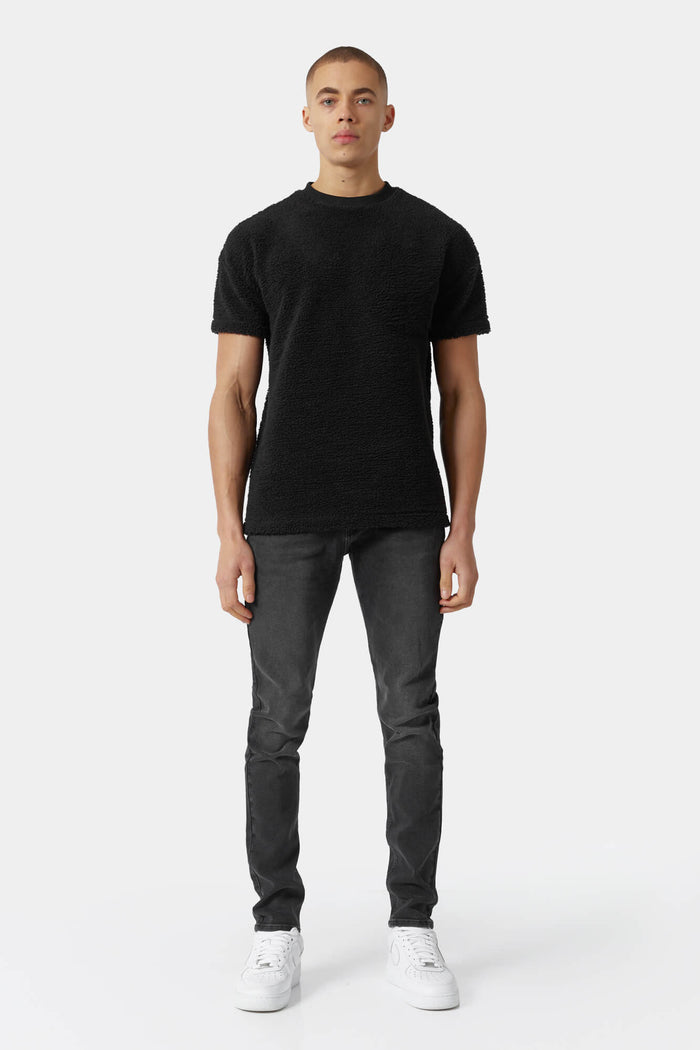 TOWELLING T-SHIRT - BLACK