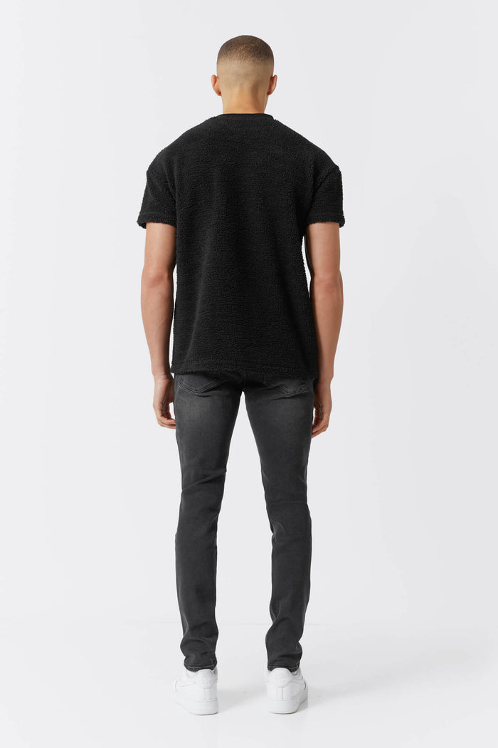 TOWELLING T-SHIRT - BLACK