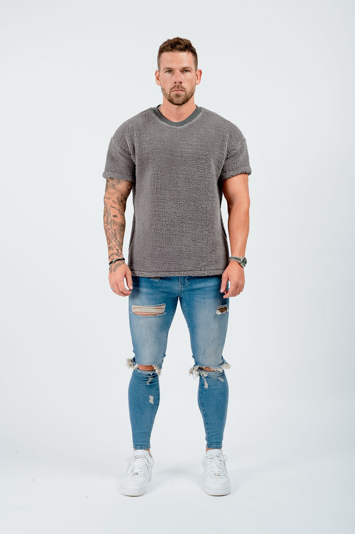 TOWELLING T-SHIRT - GREY