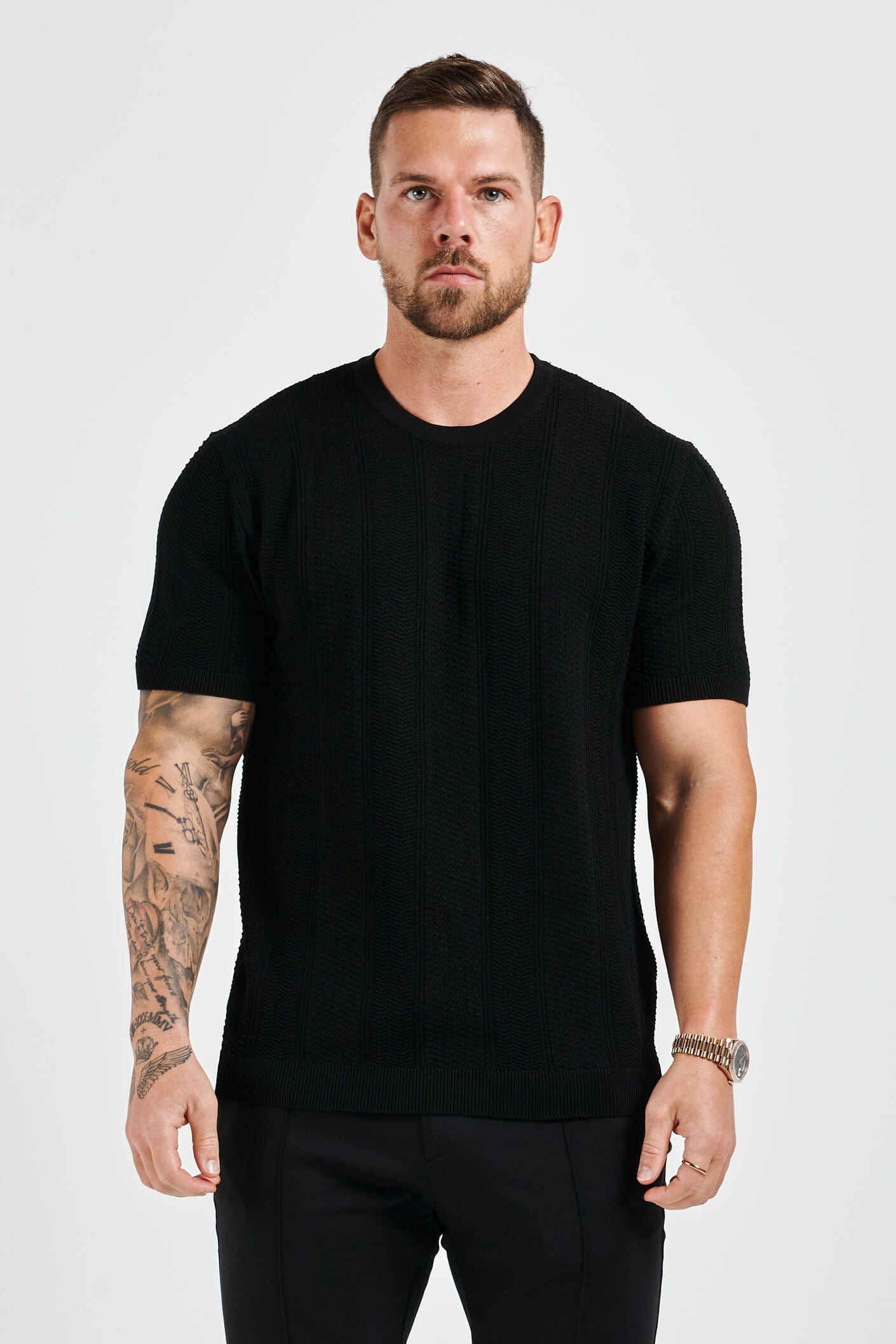 Legend London T-SHIRT TEXTURED TEE - BLACK