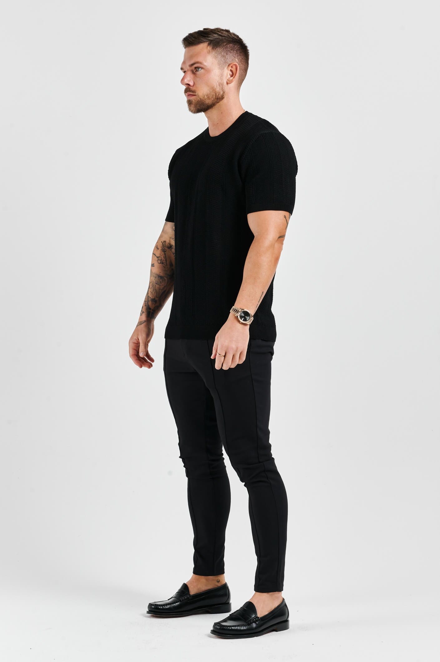 Legend London T-SHIRT TEXTURED TEE - BLACK