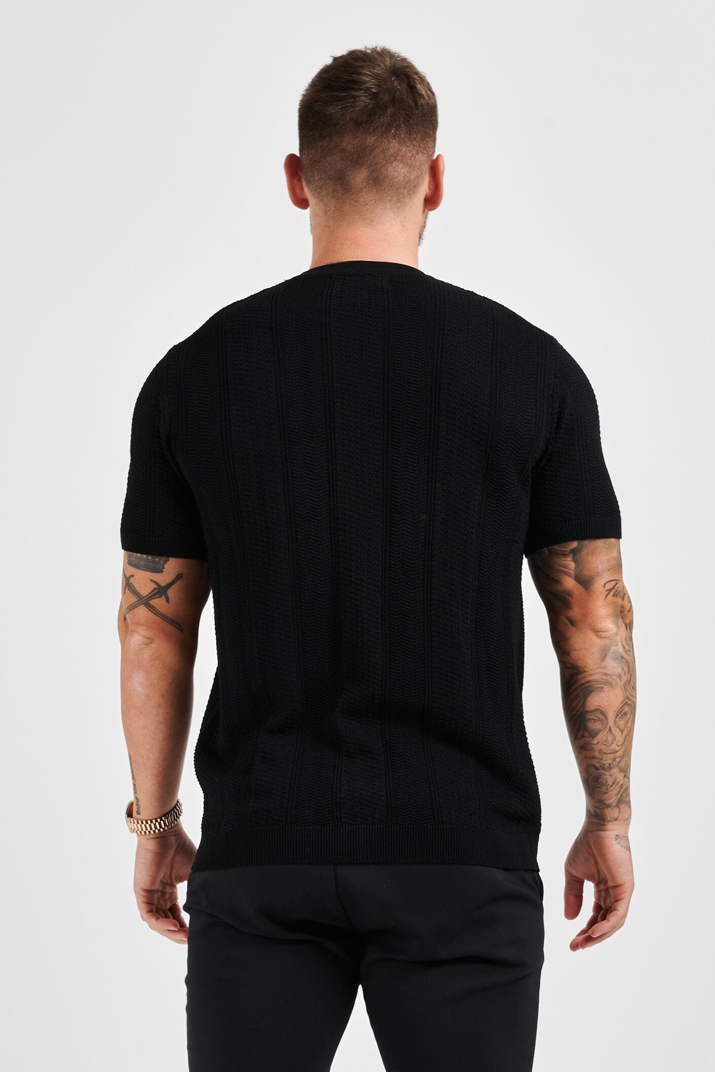 Legend London T-SHIRT TEXTURED TEE - BLACK