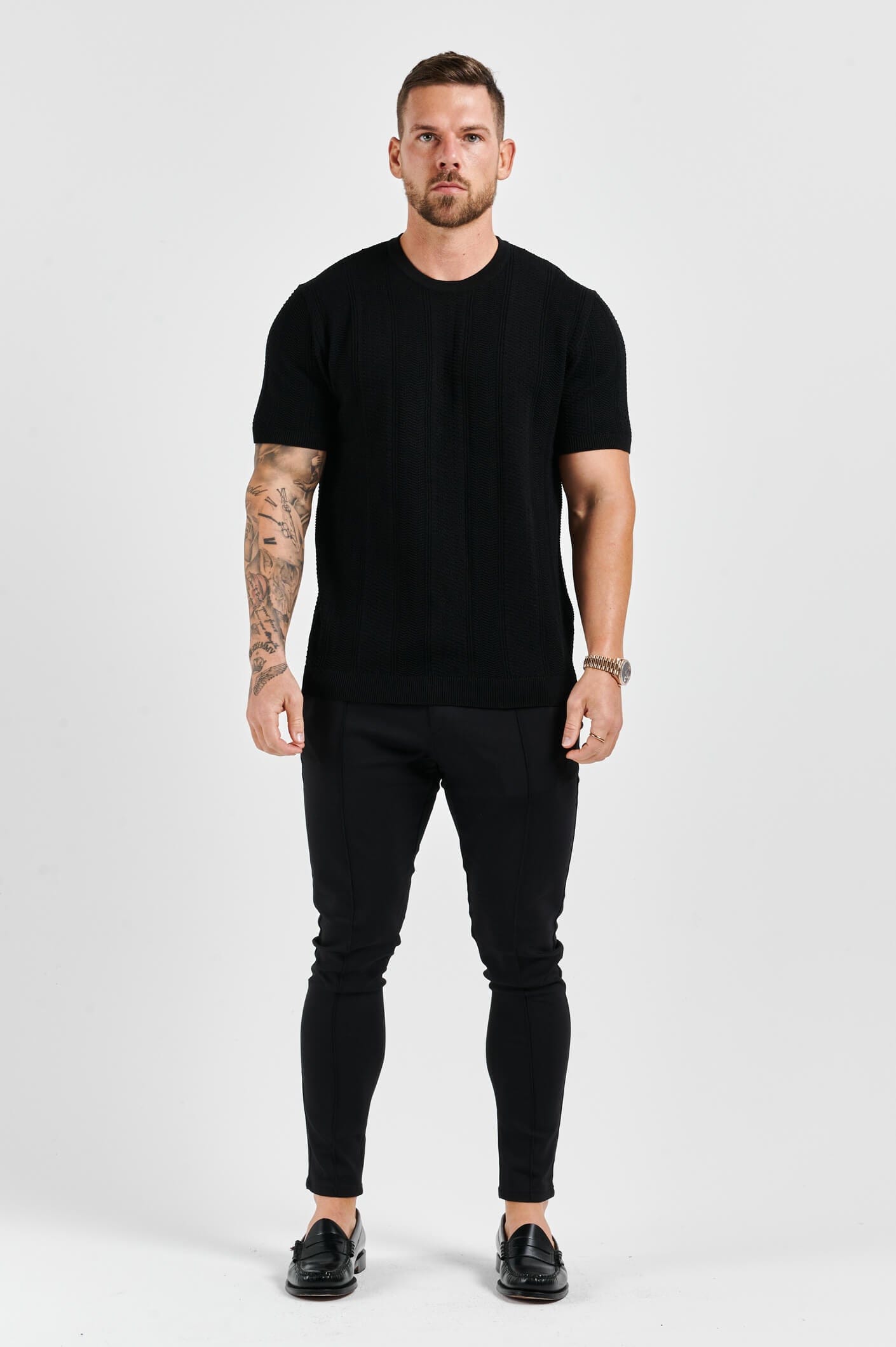 Legend London T-SHIRT TEXTURED TEE - BLACK