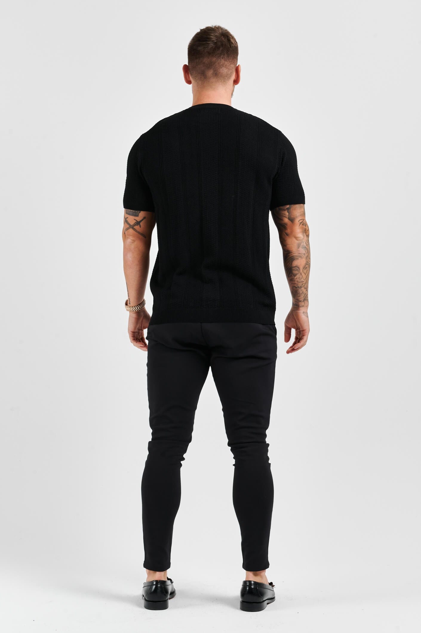 Legend London T-SHIRT TEXTURED TEE - BLACK