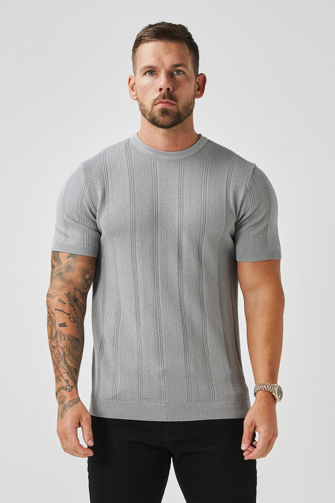 Legend London T-SHIRT TEXTURED TEE - GREY