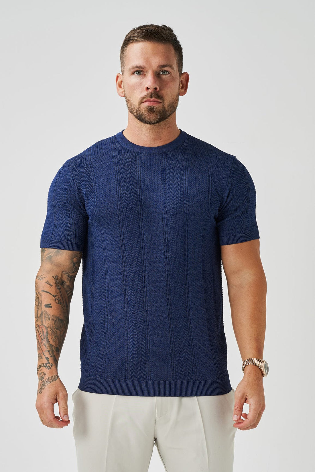 Legend London T-SHIRT TEXTURED TEE - NAVY