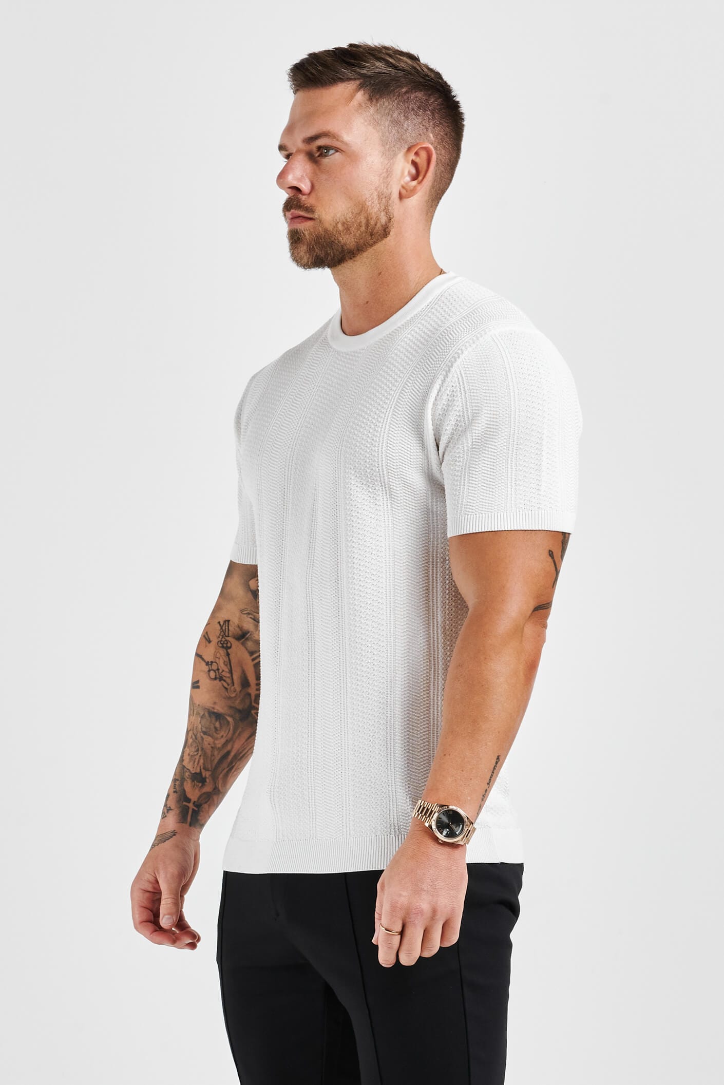 Legend London T-SHIRT TEXTURED TEE - WHITE