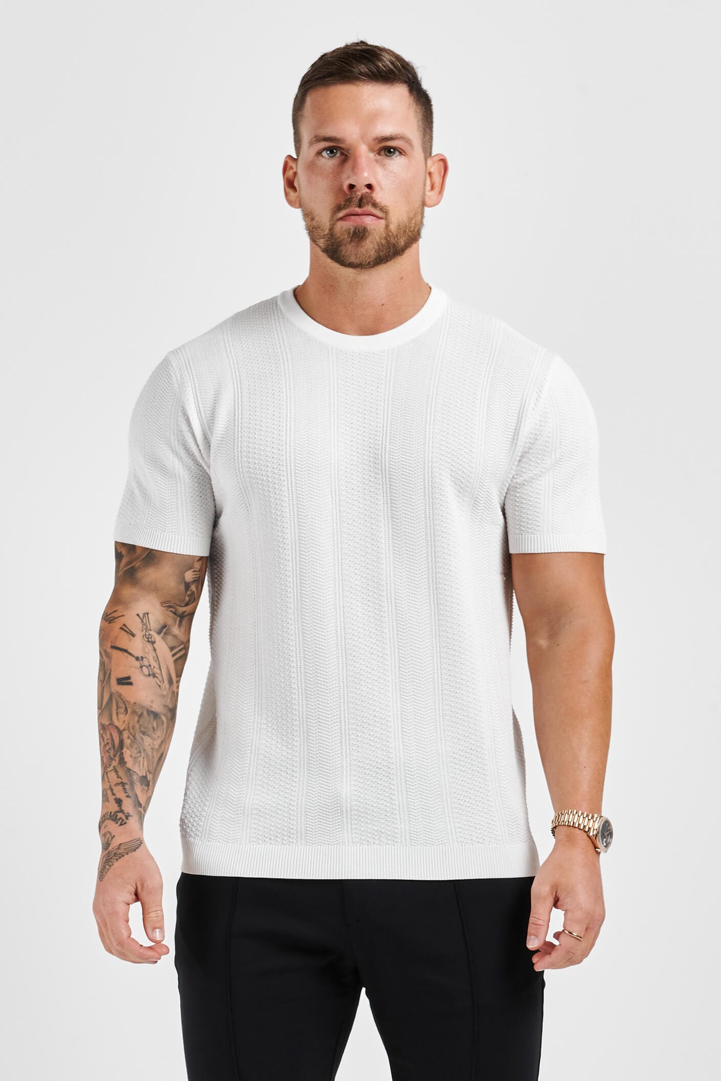 Legend London T-SHIRT TEXTURED TEE - WHITE