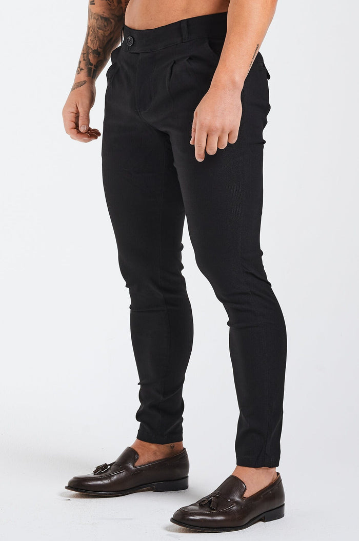 BROEK MET KNOPEN - ZWART