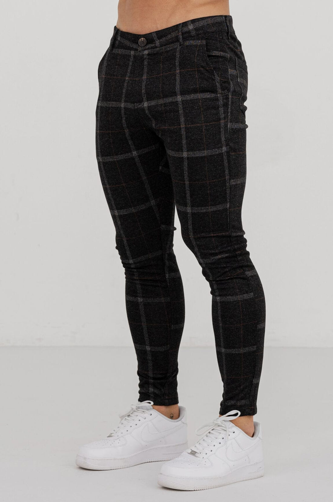 Legend London Trouser CHECKERED STRETCH TROUSERS - BLACK