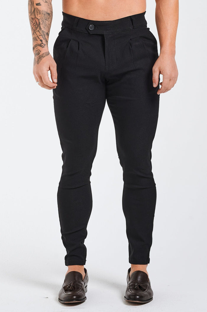 BROEK MET KNOPEN - ZWART