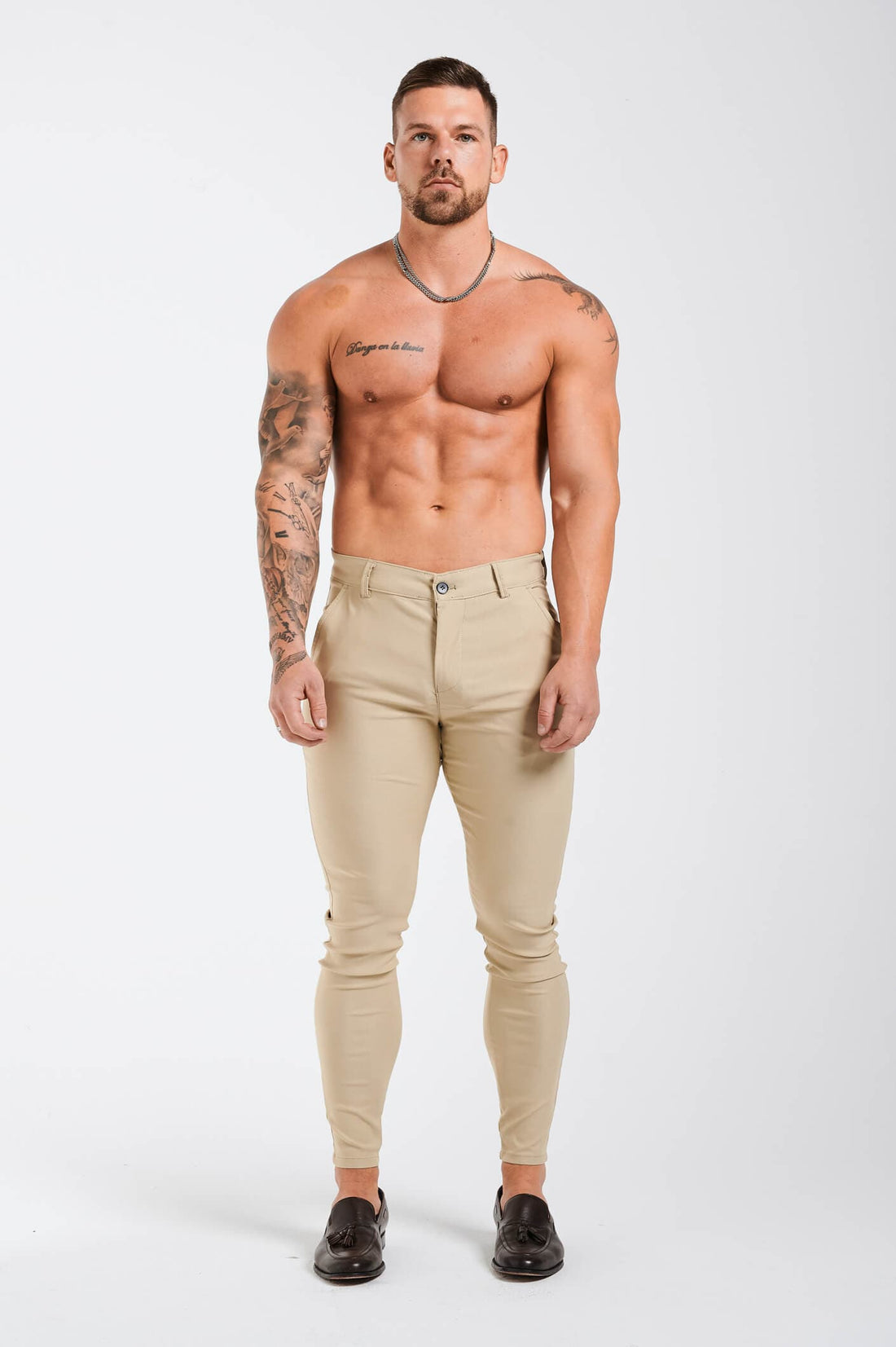 Legend London Trousers - chino FLEX CHINO SLIM FIT - SAND