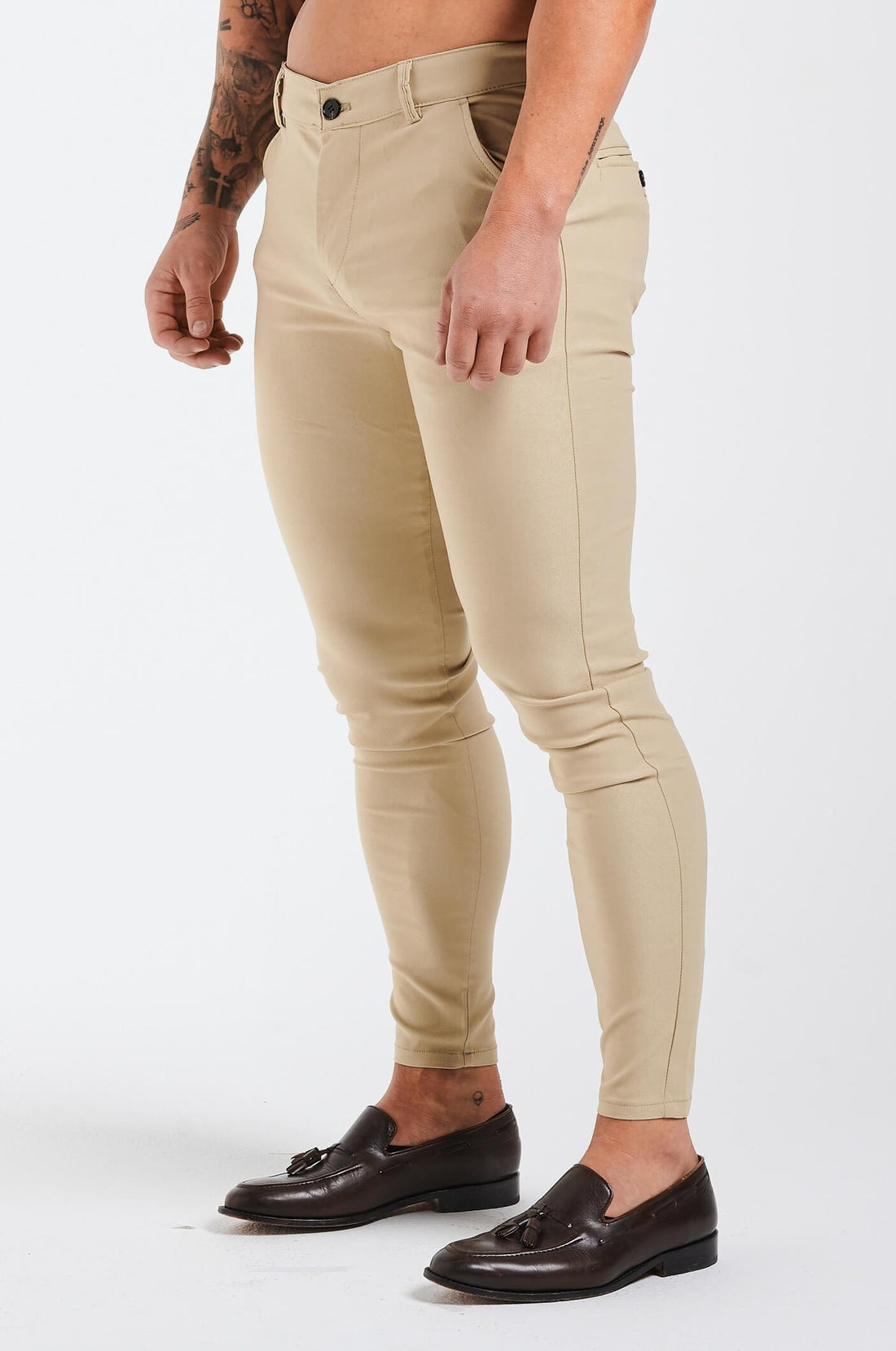 Legend London Trousers - chino FLEX CHINO SLIM FIT - SAND