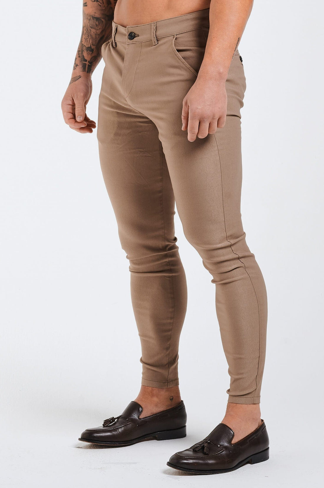 Legend London Trousers - chino FLEX CHINO SLIM FIT - TAUPE