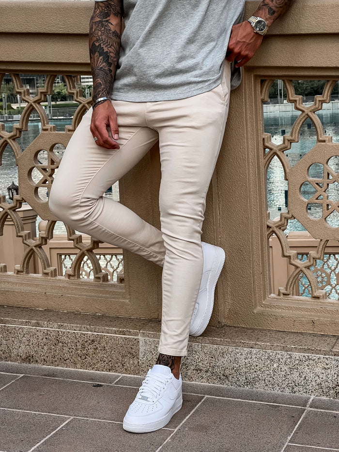 SPRAY-ON STRETCH CHINO-STONE