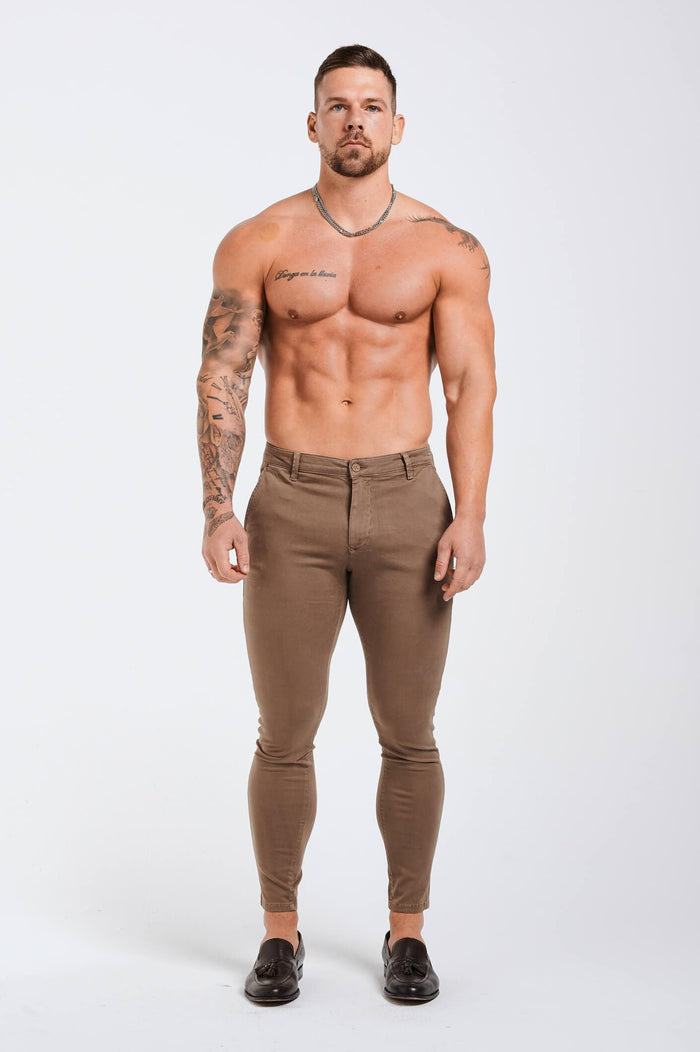 CHINO STRETCH EN SPRAY - TAUPE