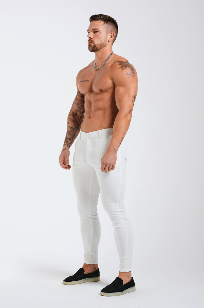 SPRAY-ON STRETCH CHINO - WIT